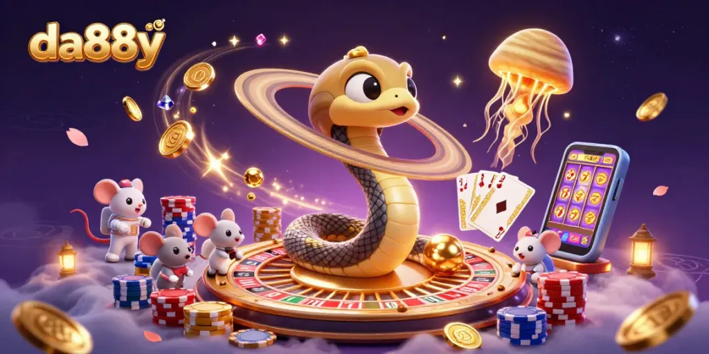 da88y players enjoying cosmic casino entertainment with vibrant 3D elements and engaging game dynamics