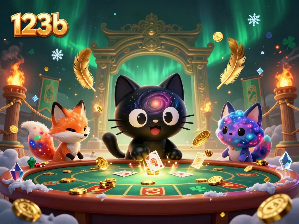 Experience the thrill of 123b as the black hole cat captures golden casino chips amidst cosmic excitement.