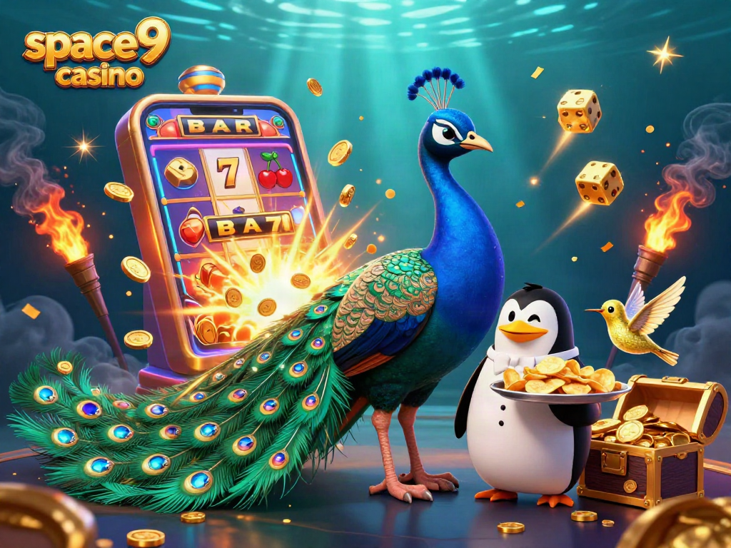 Engage with the ultimate space9 casino experience, featuring vibrant casino elements and lively characters.