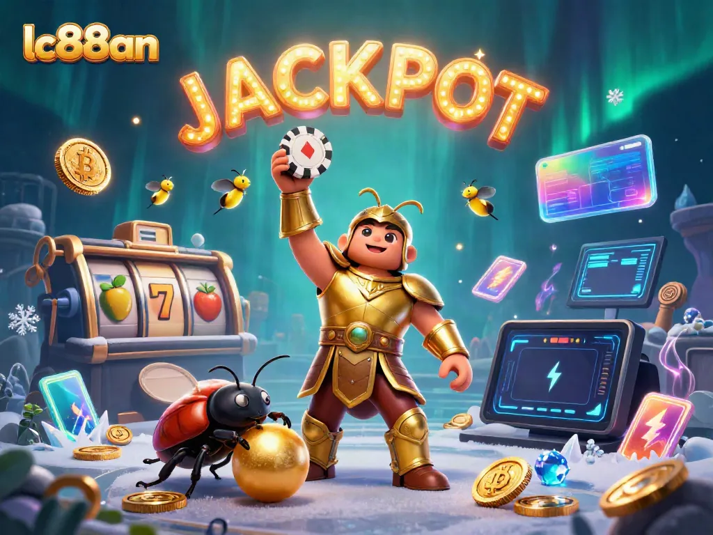 Participate in the lc88an jackpot excitement with vibrant characters lifting poker chips underwater.