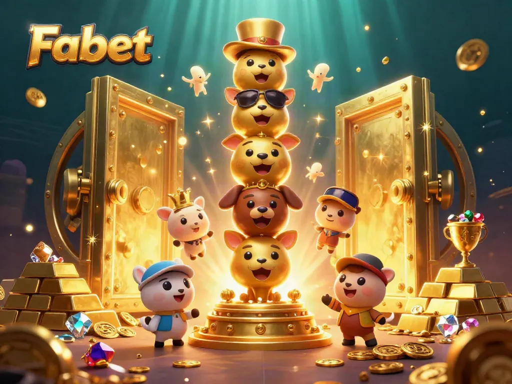 Experience exciting winnings at Fabet with golden treasures and vibrant casino elements.