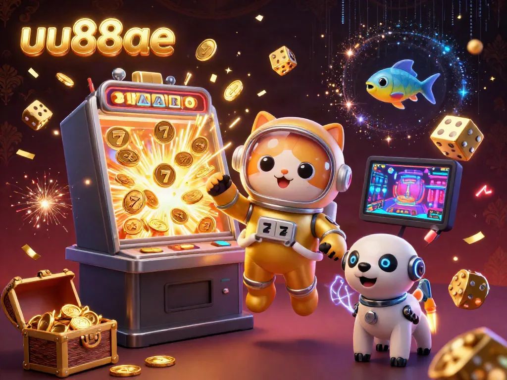 Spin and win with exciting gameplay visuals at uu88ae, showcasing vibrant 3D casino elements and characters.