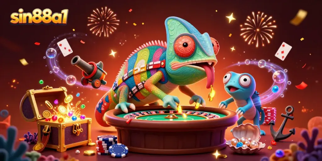 Experience thrilling wins with sin88a1 in a vibrant casino-themed underwater scene.