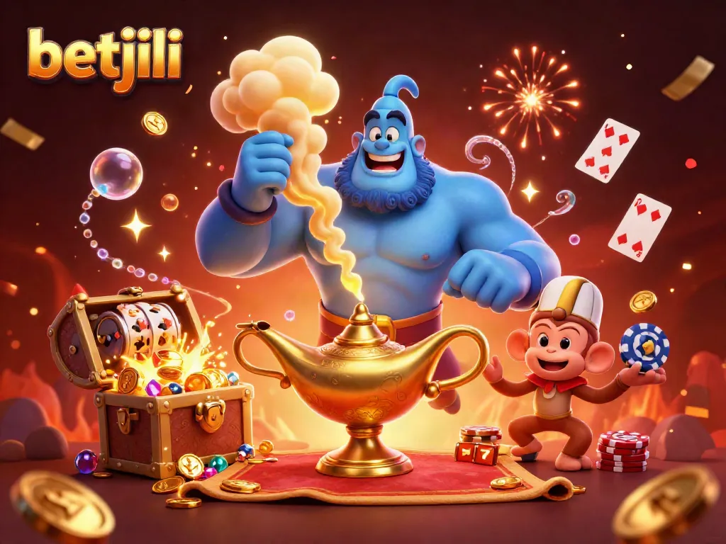 Experience live action at betjili with a genie, treasure, and casino thrills in a vibrant setting.