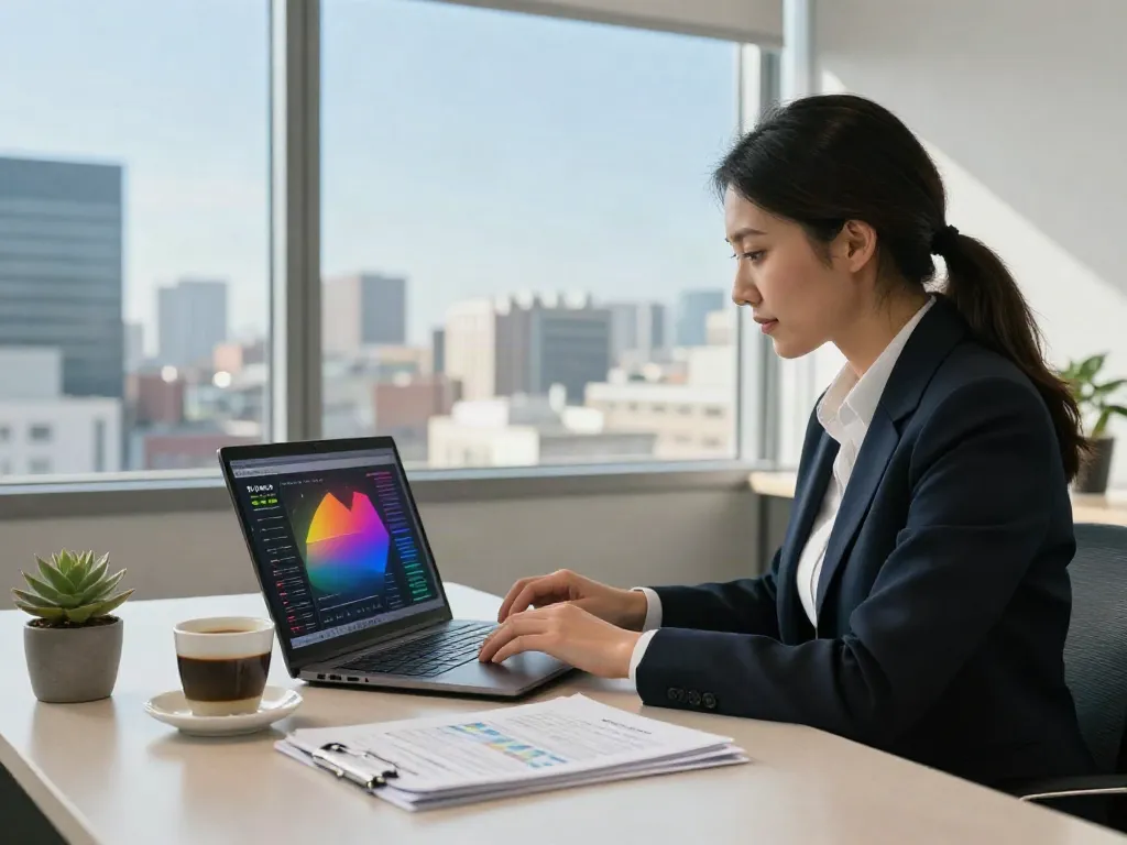 Payday Loans Co Alberta financial advisor working in modern office.