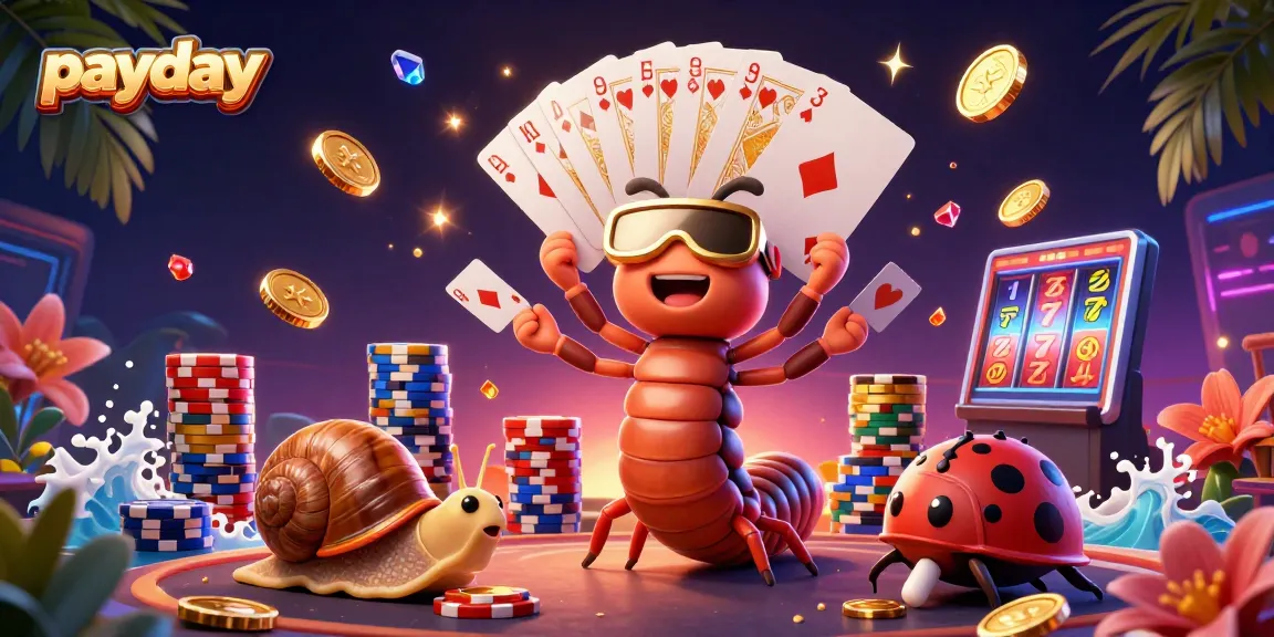 Engage with payday gaming action featuring a dealer and characters amidst vibrant casino elements.
