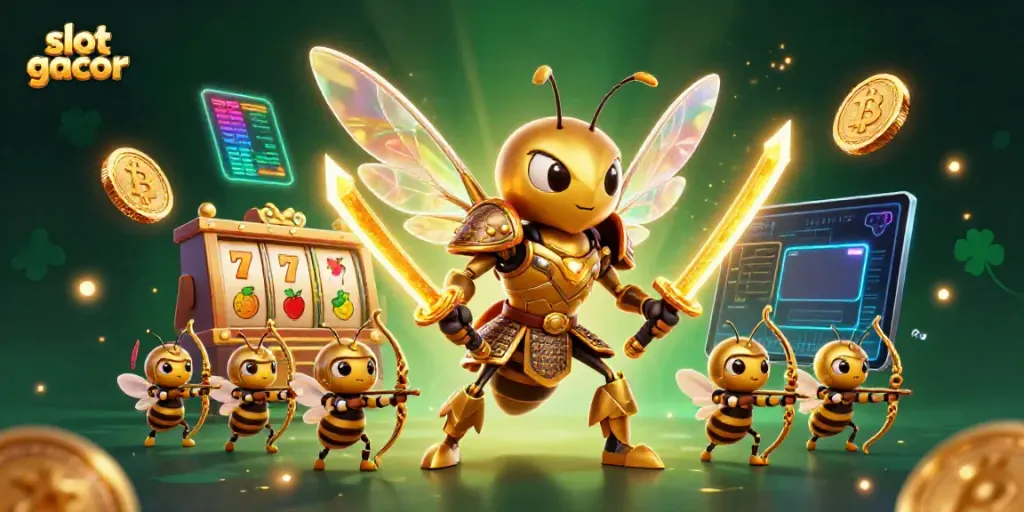 Menangkan jackpot di slot gacor dengan karakter menarik dalam ilustrasi 3D yang berkilauan.