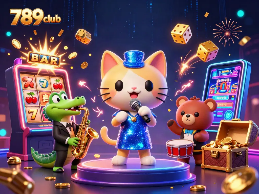 Experience the excitement of 789club with vibrant casino-themed 3D illustration