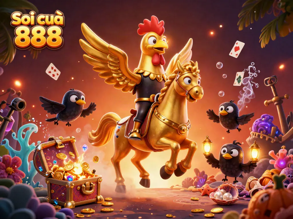 Soi cầu 888 showcases exciting gambling action with dynamic characters amidst a vibrant casino scene.