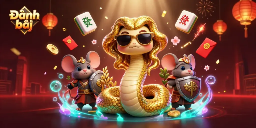 Engage with the excitement of Đánh bài through this vibrant 3D casino scene.