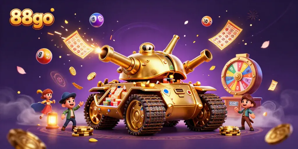 Experience the thrilling 88go casino atmosphere with a vibrant golden beetle tank and dynamic gaming elements.