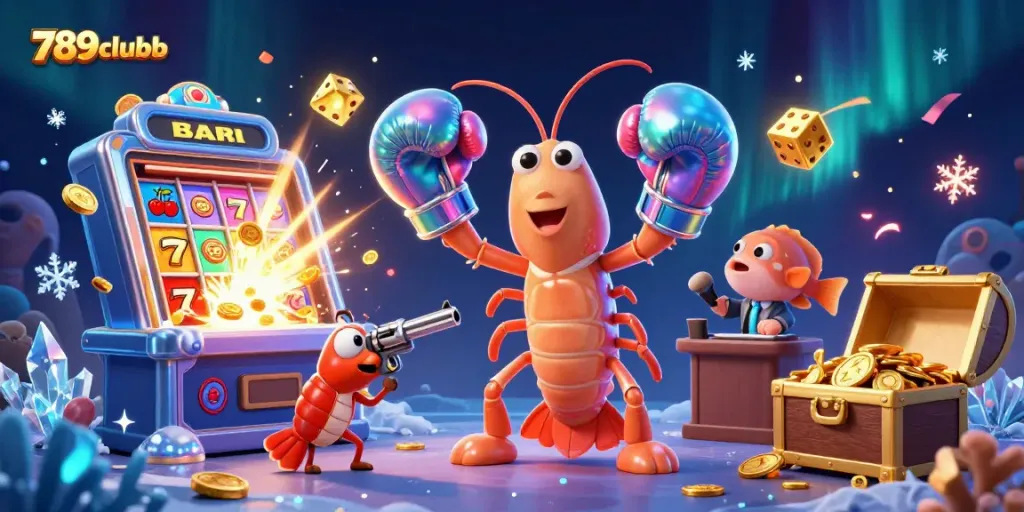 Engage with 789clubb's exhilarating slot experience featuring animated characters celebrating wins.