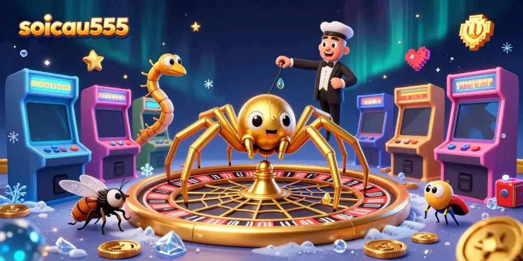 Place bets energetically at soicau555 while enjoying vibrant casino-themed 3D illustration.