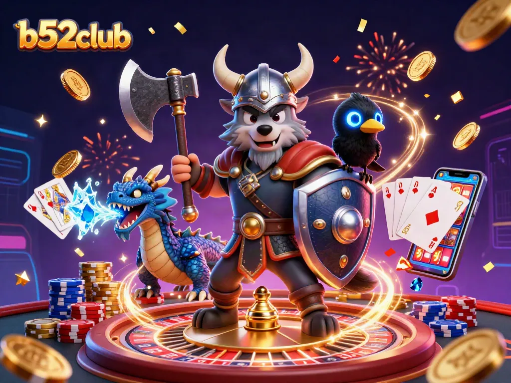 Experience big wins at b52club with a vibrant casino scene showcasing epic gaming elements.